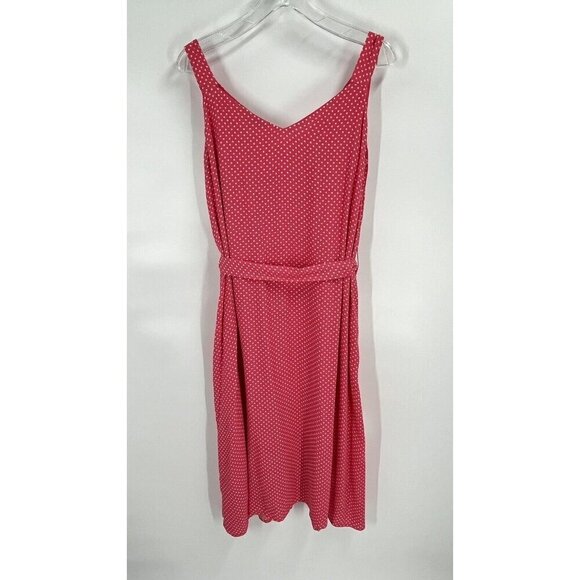 Joules Pink Polka Dot Midi Shift Dress Belted Sz US 10 UK 14 Pocket - Picture 4 of 6